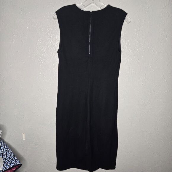 Vince. Sleeveless Knit Stretch Back Zip Sheath Dress Black Women's Size Medium - Picture 7 of 9